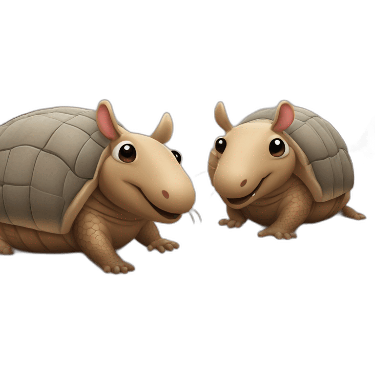 two armadillos smiling side by side in bed emoji