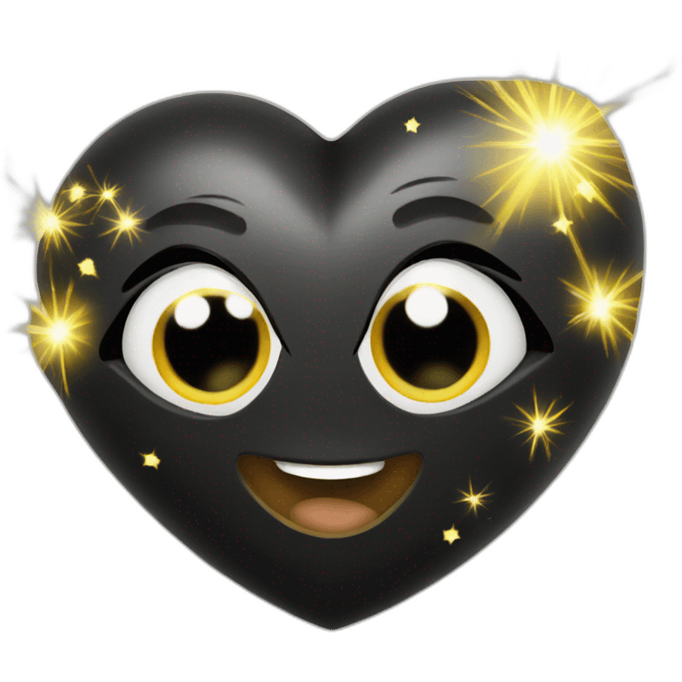 Black heart with sparkles emoji