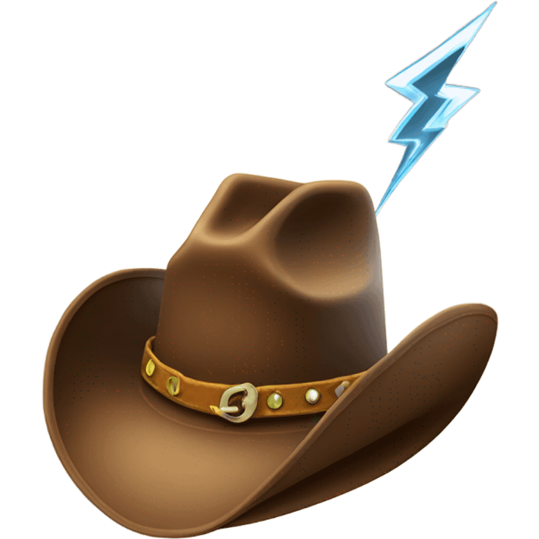 Lighting Bolt strike into cowboy hat emoji