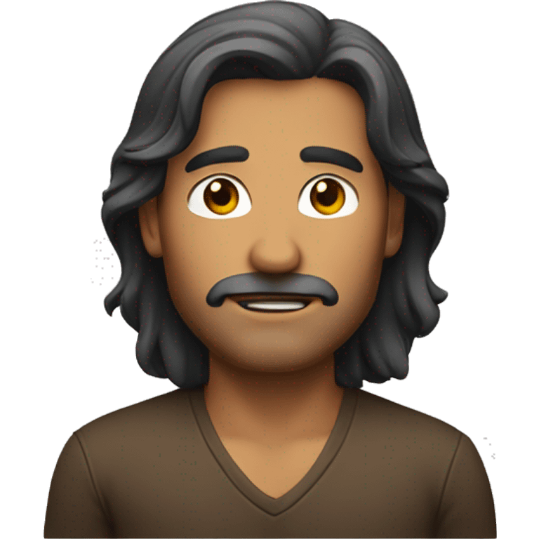 man with brown mid-long hair, show only the face, not the bust emoji