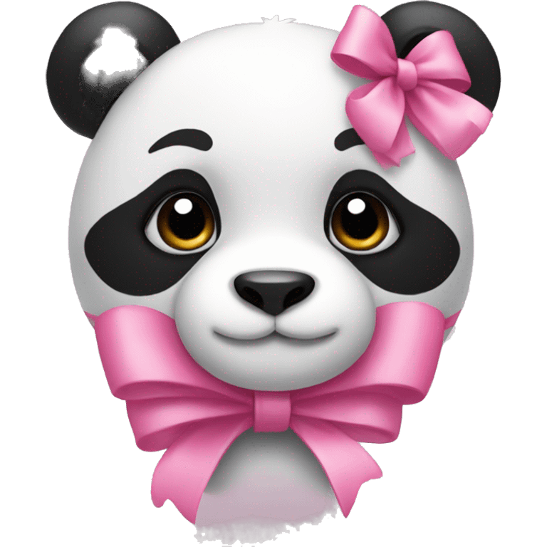 Panda with a pink bow emoji