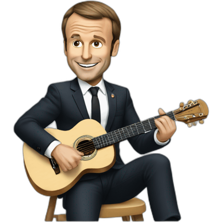 Emmanuel Macron playing guitare emoji