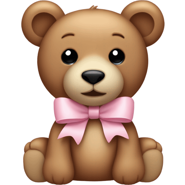 Teddy bear with light pink bow on ear emoji