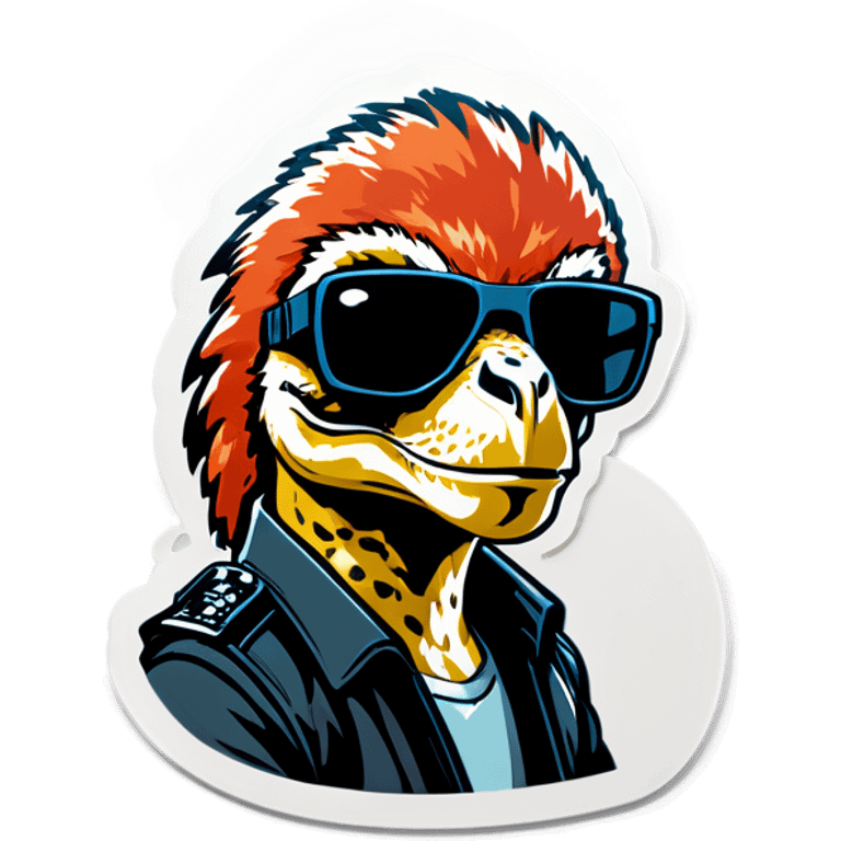 Raptor with black sunglasses emoji