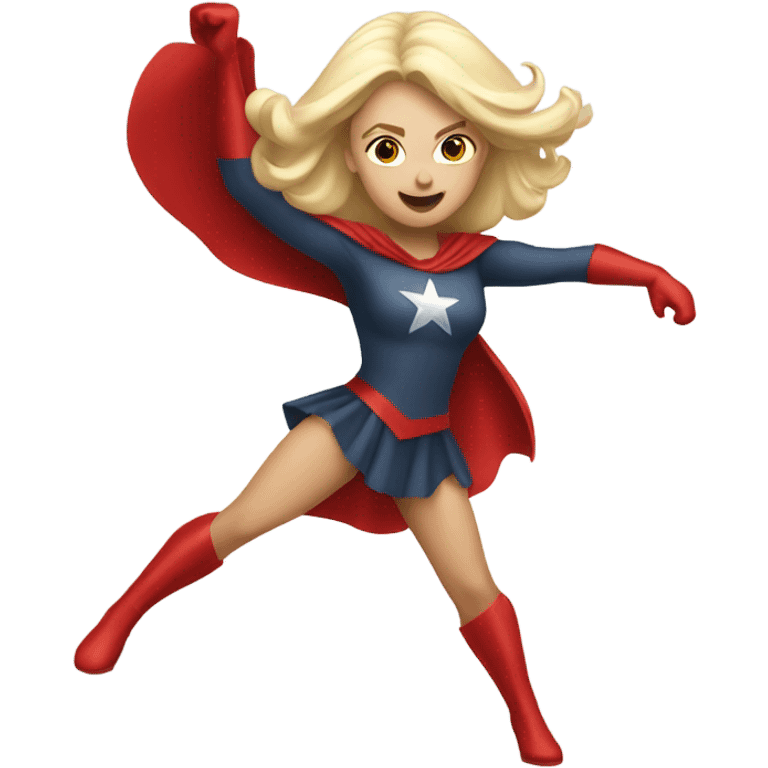 White Female Super hero dancing  emoji