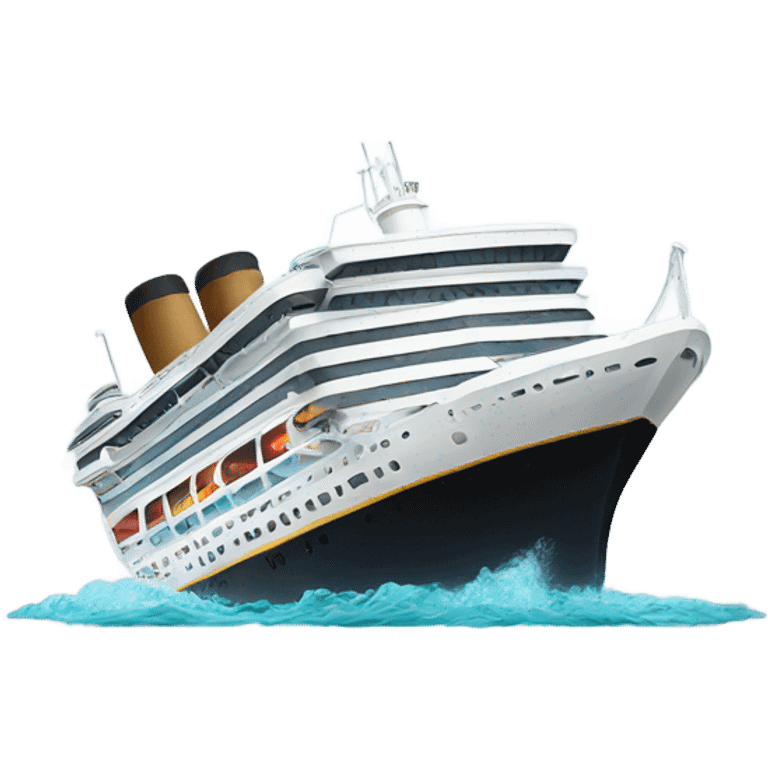 Cruise ship that is sinking emoji