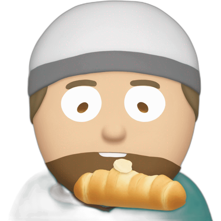 Cartman eating a croissant emoji