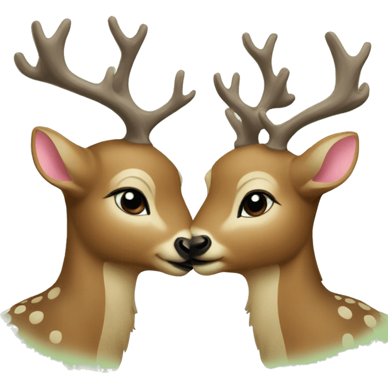 two deer kissing emoji