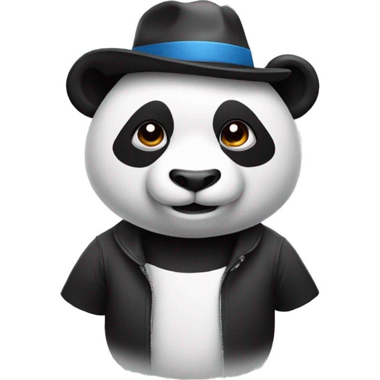 a panda wearing a hat emoji