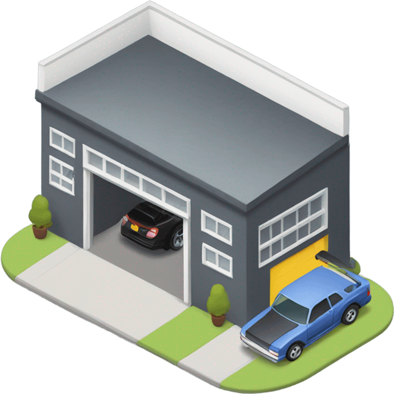 isometric car garage emoji