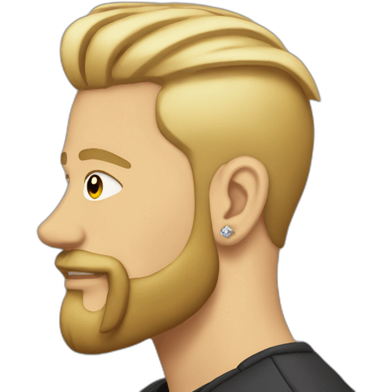 undercut with blonde beard and earings emoji