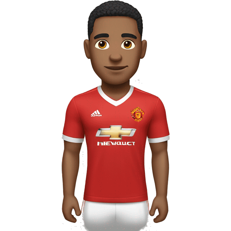 Cool light skinned guy wearing Manchester United jersey emoji