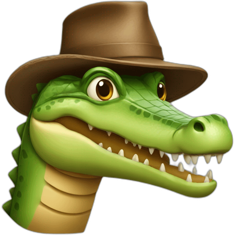 a crocodile with a brown hat emoji