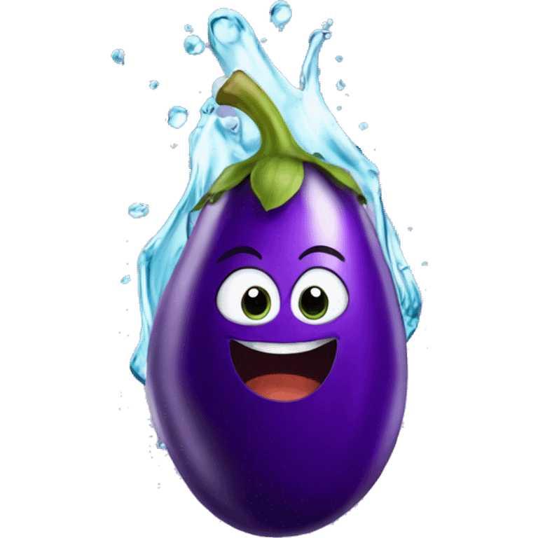 eggplant water splash emoji