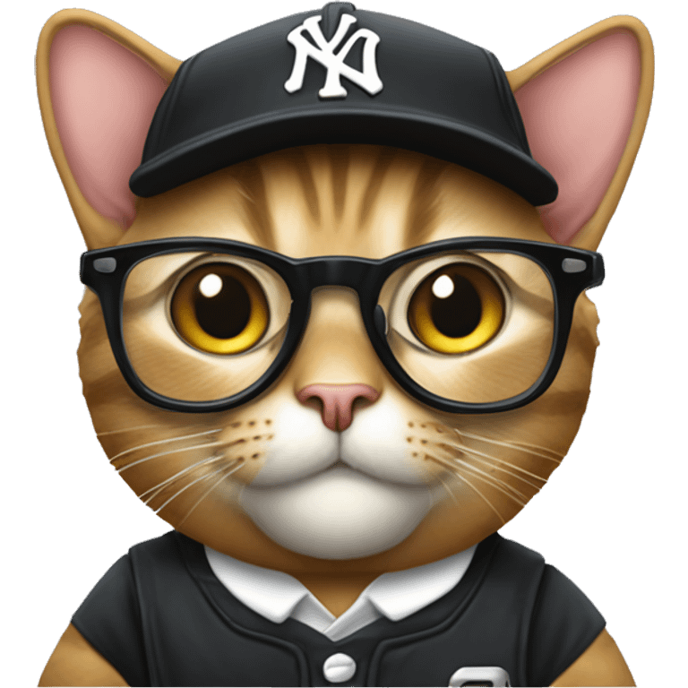 Mulatto umpire presidential young adult cat pfp with sport glasses, eyes gleaming with redemption emoji