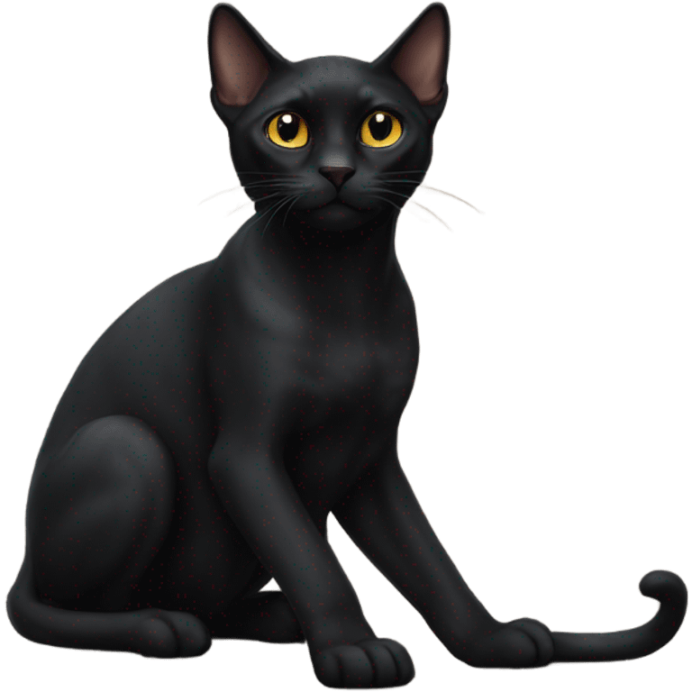 black cat of the sphinx breed emoji