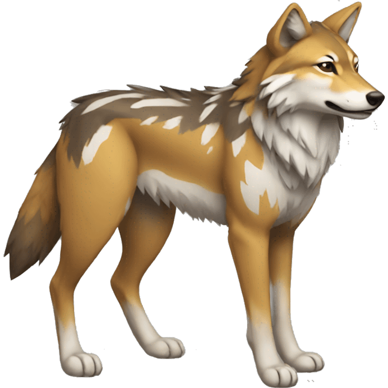 Coywolf With Shiny Tribal Markings Full Body emoji