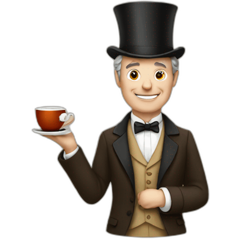 british gentleman with tea emoji