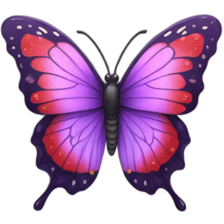 Purple strawberry butterfly emoji