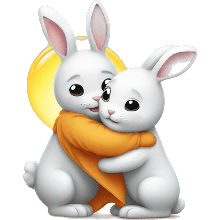 bunny and sun hug emoji