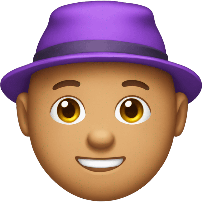 in a purple teddy bear hat emoji