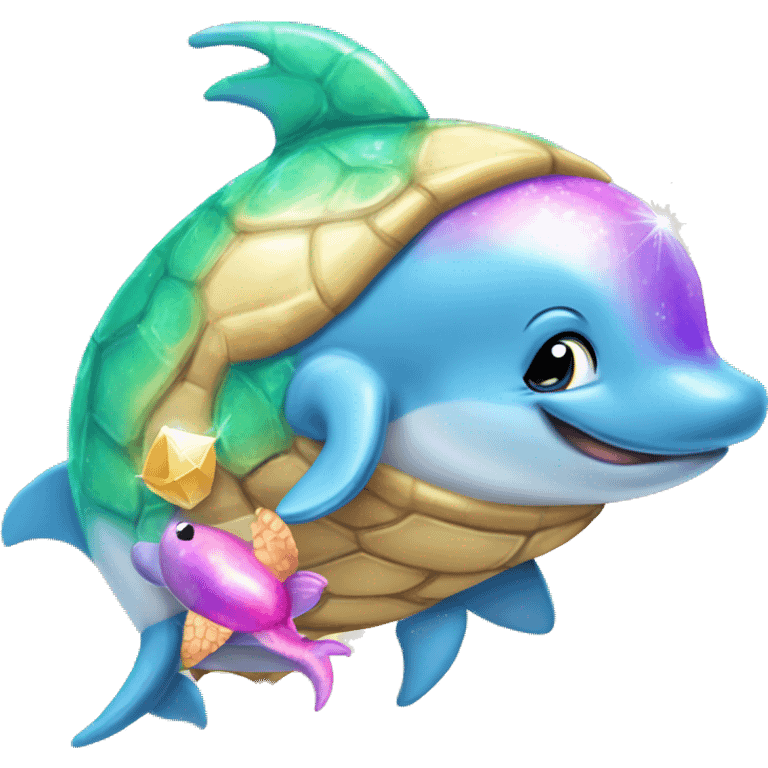 Dolphin unicorn sparkle sea turtle emoji