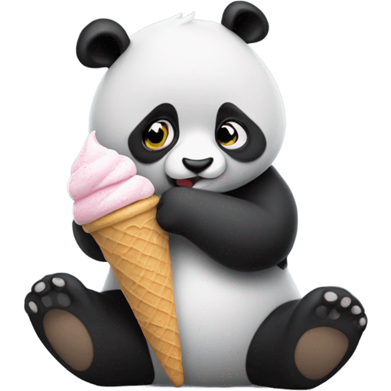 Panda eating ice cream emoji