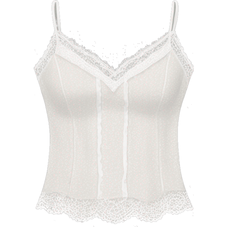 Realistic white lace camisole blouse top. emoji