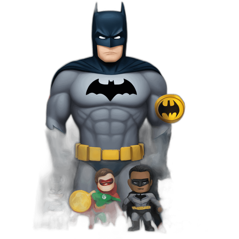 batman (ben affleck) with the justice league emoji