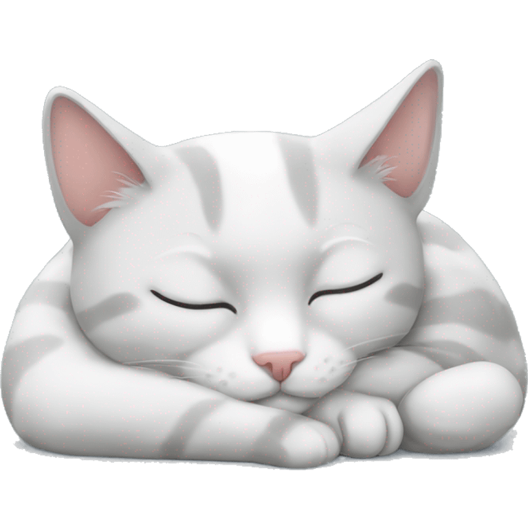 sleeping grey white cat emoji