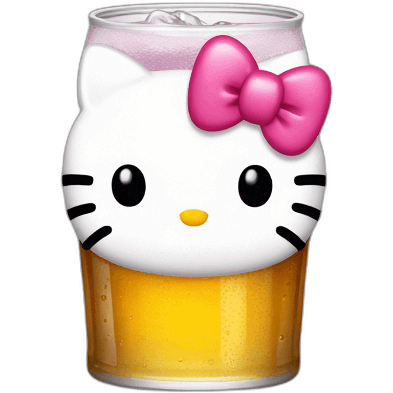 Hello kitty drink beer emoji