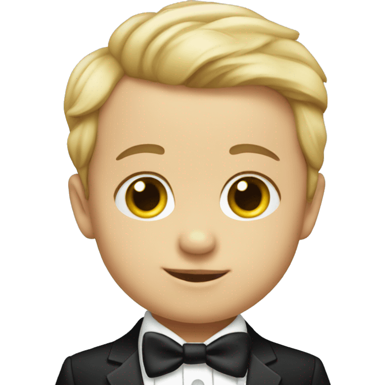 Baby boy with tux emoji