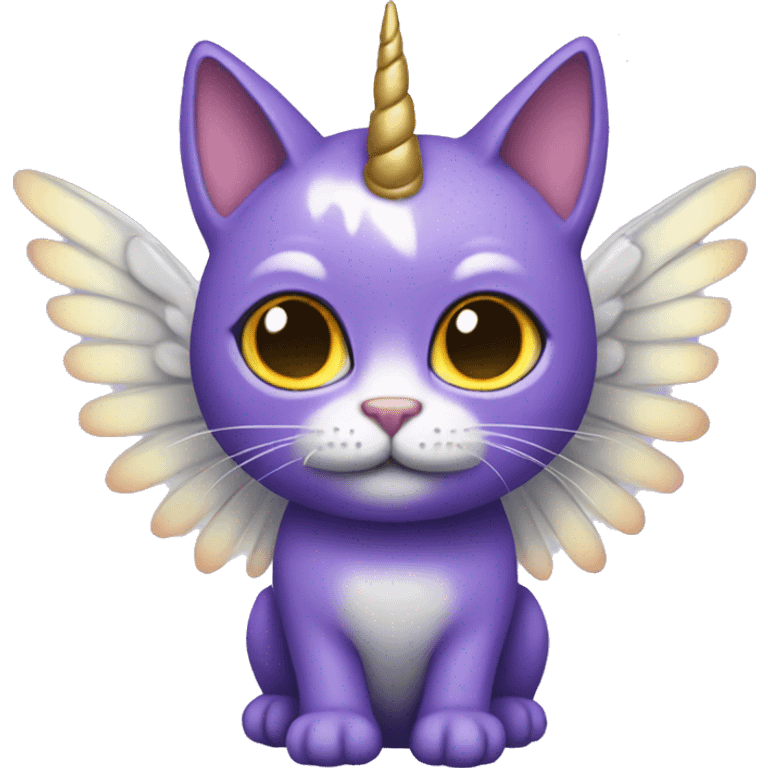 Purple cat with unicorn wings emoji