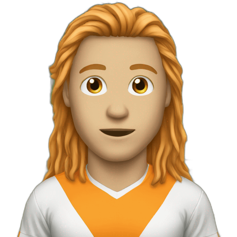 Goalkepper orange long hair emoji