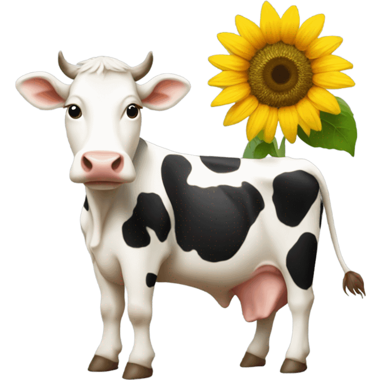 cow with sunflower  emoji