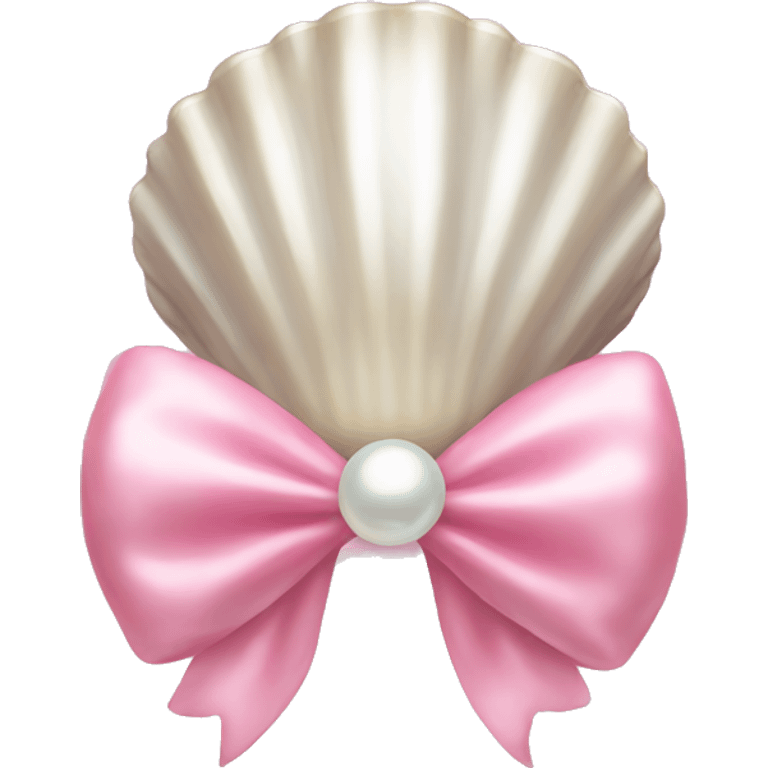 Pearl shell and light pink bow emoji