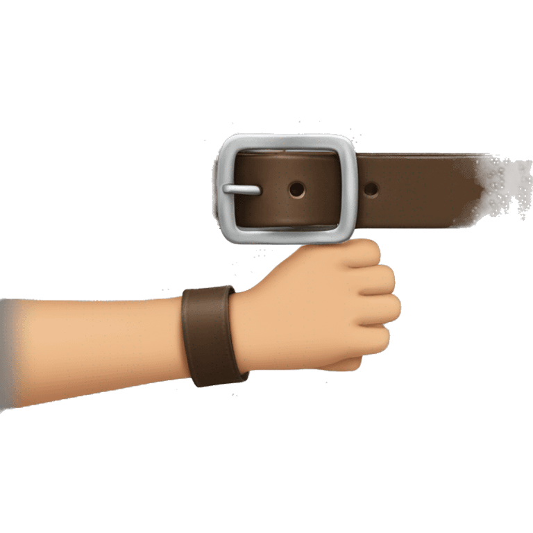 hand holding a belt emoji