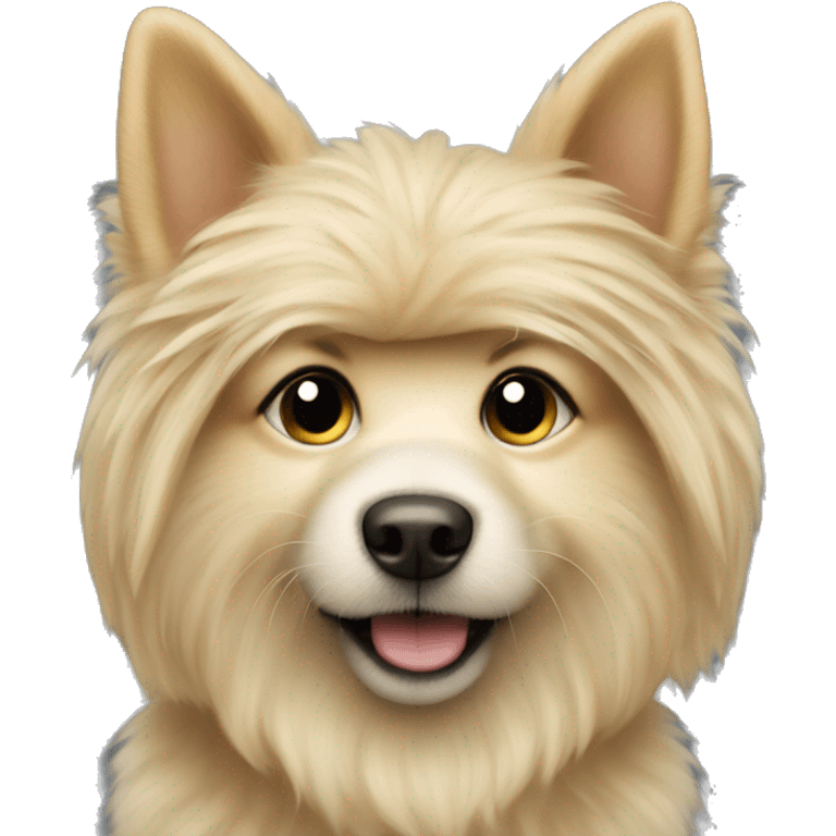 Blonde furry dog with watch emoji