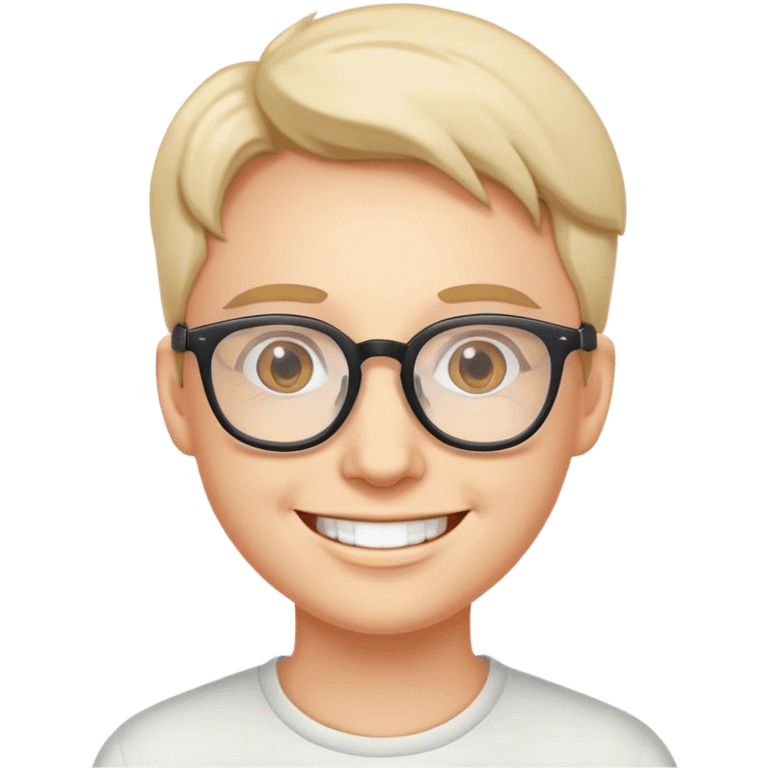 smiling person with glasses portrait emoji