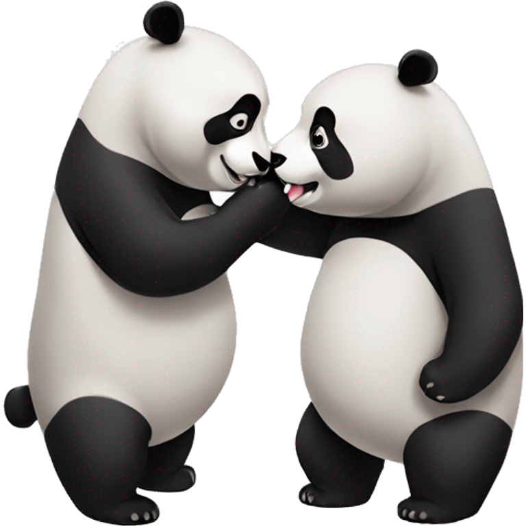 Two pandas kissing each other passionately  emoji