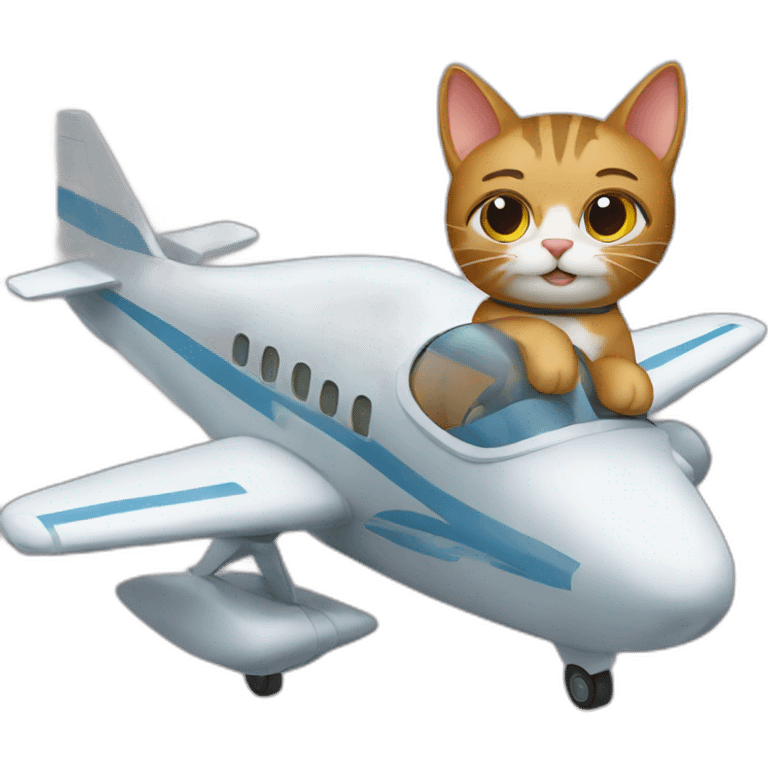 Cat piloting an aeroplane emoji