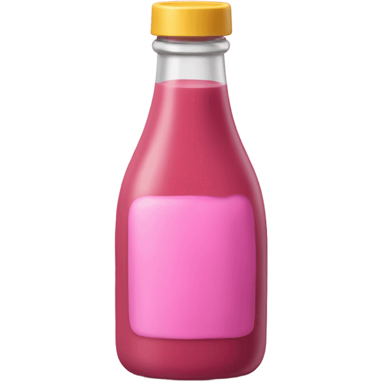 Pink color sauce bottle with cheese emoji