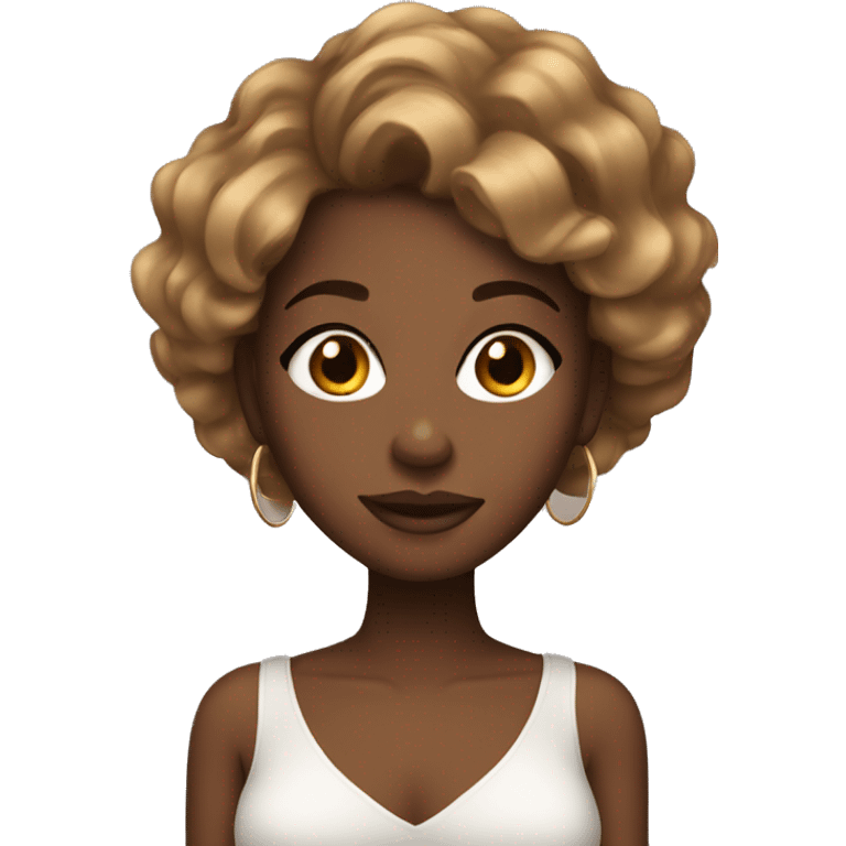 glamorous black girl with light brown hair emoji