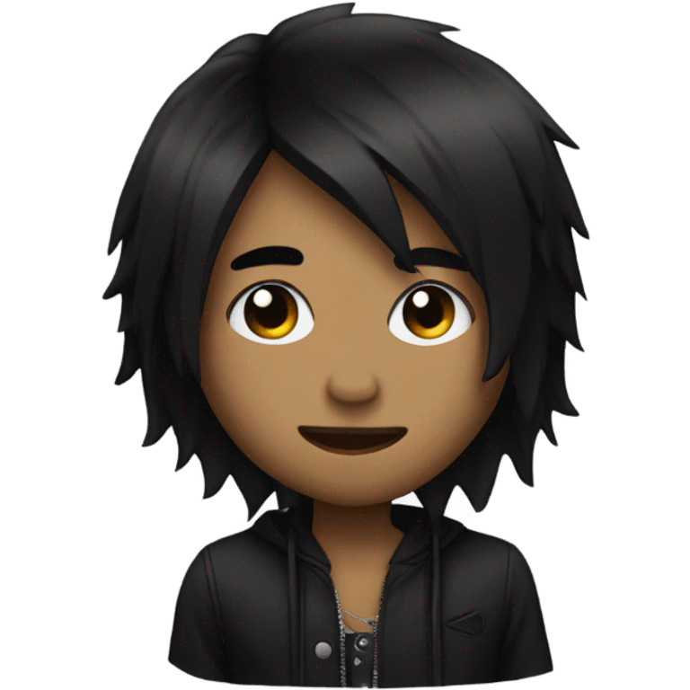 Emoji with black emo hair  emoji