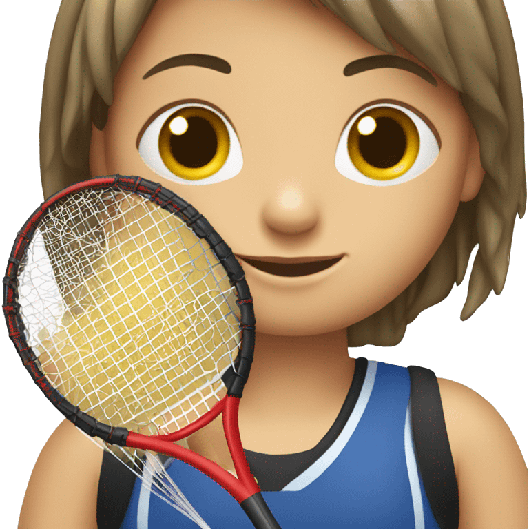 fille avec une raquette de badminton emoji