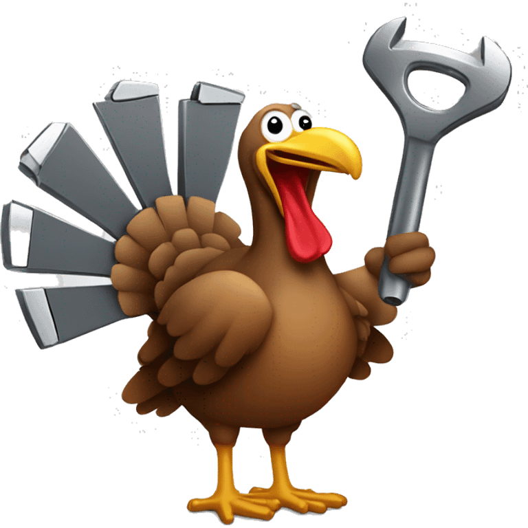 Turkey holding wrench emoji