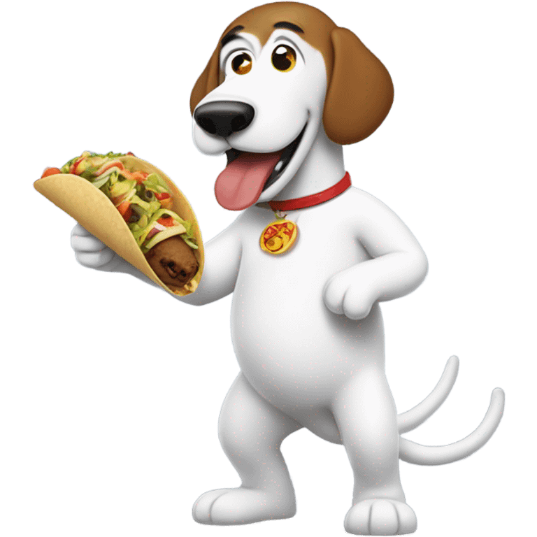 Brian Griffin eating a taco emoji