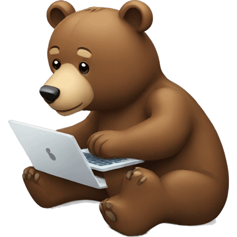 bear typing on laptop  emoji