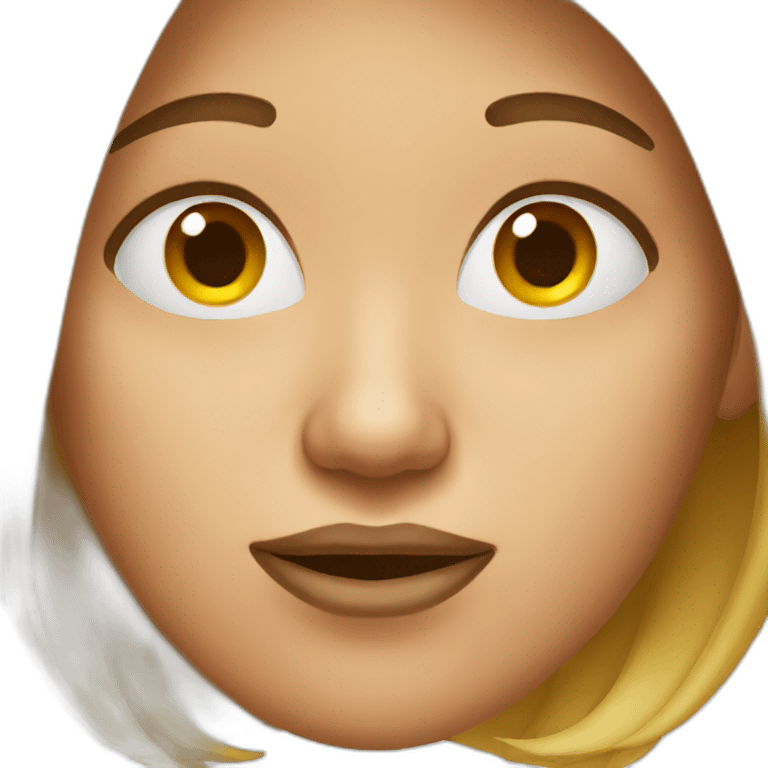 female with a crap nose emoji