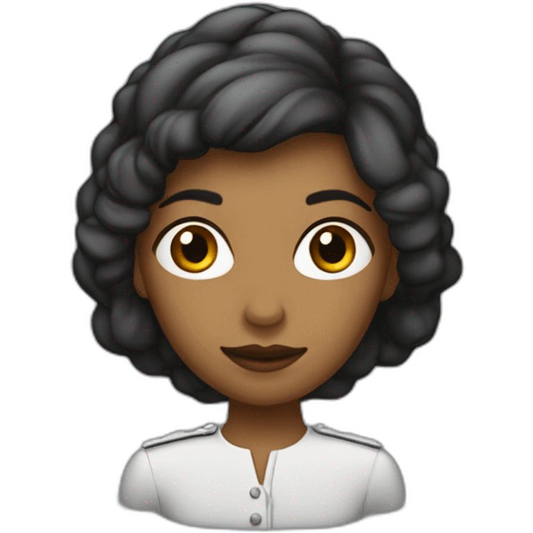 Corps de Crevette avec une tête féminine au cheveux noir long emoji